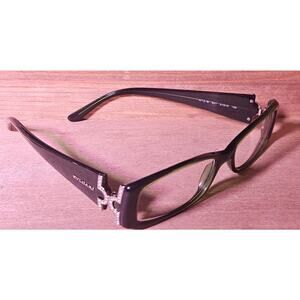 BVLGARI 473-B Eyeglasses Frames Green Rhinestone 51-15-135 Italy Designer Luxury